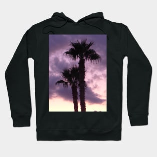 Palm Trees with violet sunset Hoodie